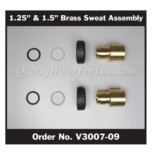 Clack Tube Adapter Kit, 1-1/4" x 1-1/2" Brass Sweat, V3007-09 | Parts & Accessories | qualitywaterforless.com