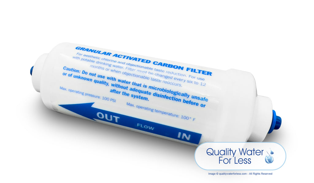 Microline 6 Inch In-Line Carbon Filter JG Connections (S7206W-JG) | Reverse Osmosis | qualitywaterforless.com