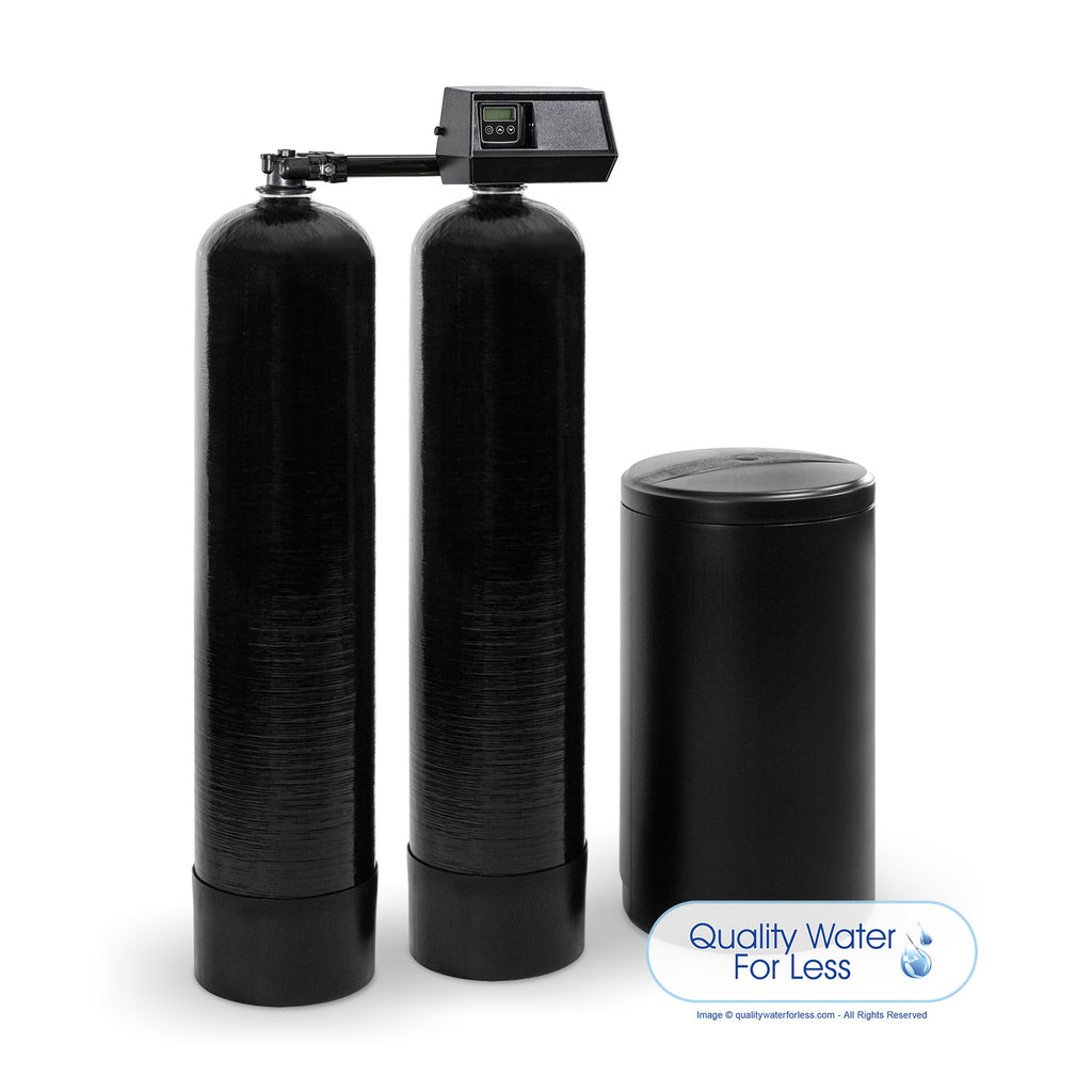 Fleck 9100SXT Twin Alternating Water Softener - 64,000 Grain Capacity Per Tank | Meter-Demand Softeners | qualitywaterforless.com