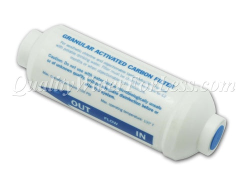 Microline 6 Inch In-Line Carbon Filter JG Connections (S7206W-JG) | Reverse Osmosis | qualitywaterforless.com