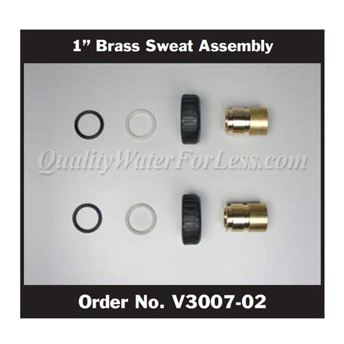 Clack Tube Adapter Kit, 1" Brass Sweat, V3007-02 | Parts & Accessories | qualitywaterforless.com