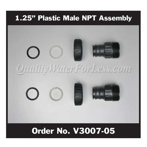 Clack Tube Adapter Kit, 1-1/4" Noryl Male NPT, V3007-05 | Parts & Accessories | qualitywaterforless.com