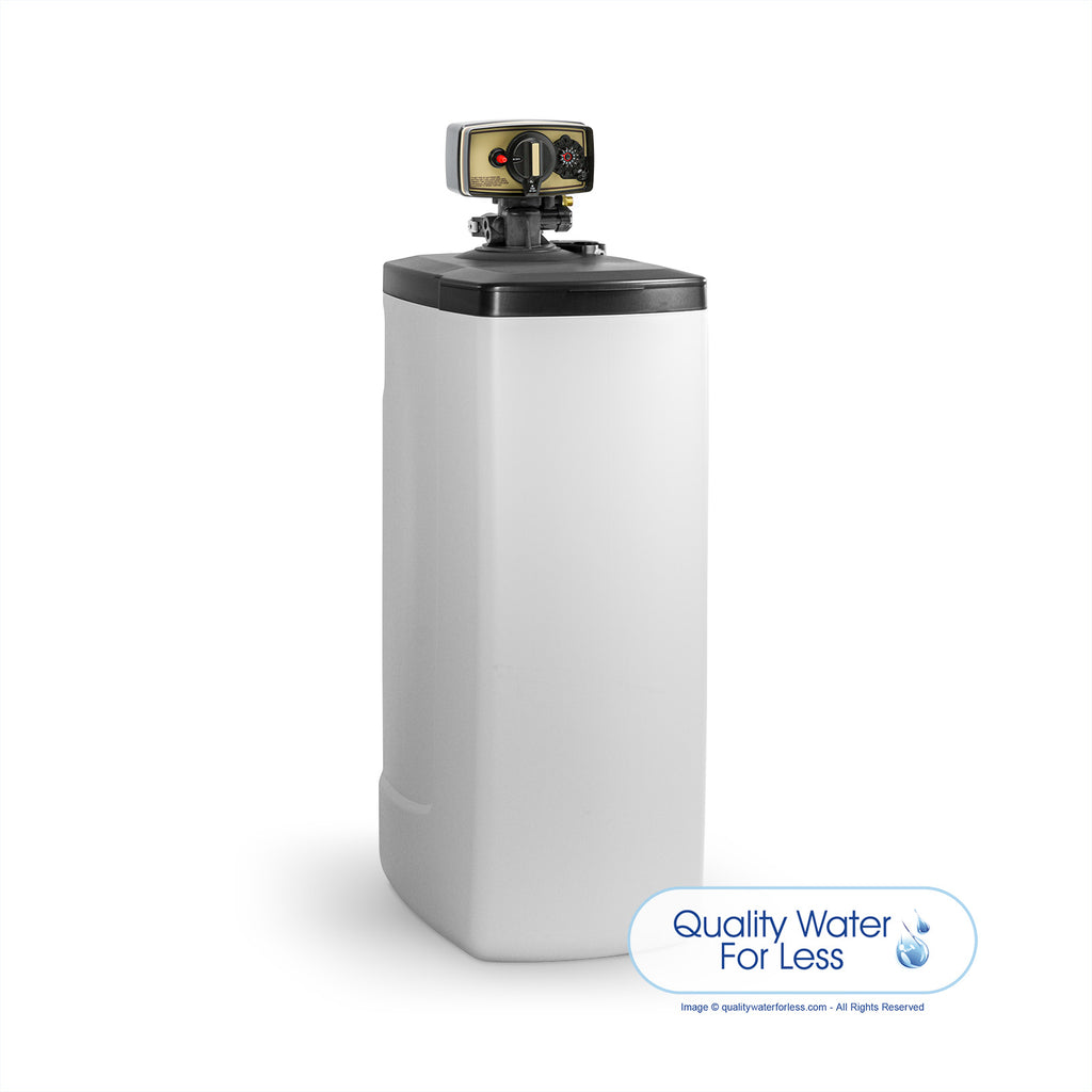 Fleck 5600 Timeclock Water Softener, Low-Profile Cabinet - 40,000 Grain Capacity | Timer Softeners | qualitywaterforless.com